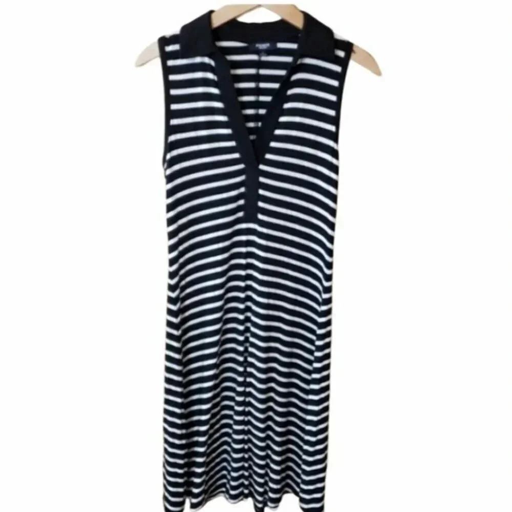 Premise black‎ & white striped sleeveless dress